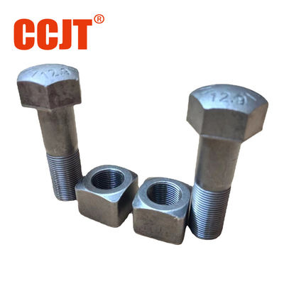 Black Oxide Excavator Track Bolt Metric Level 12.9 Cold Formed Zinc Plated Thread Bolts